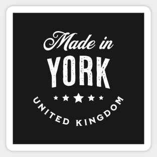 Made In York, UK - Vintage Logo Text Design Sticker